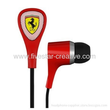 Scuderia Ferrari S100 Audio 1 Button Earphones Red 
